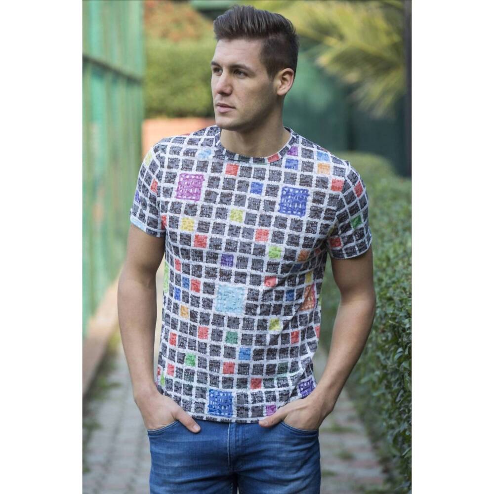 NEW EIGHT X print squares t-shirt in multi
